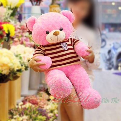 Gấu bông trắng 1M Hồng